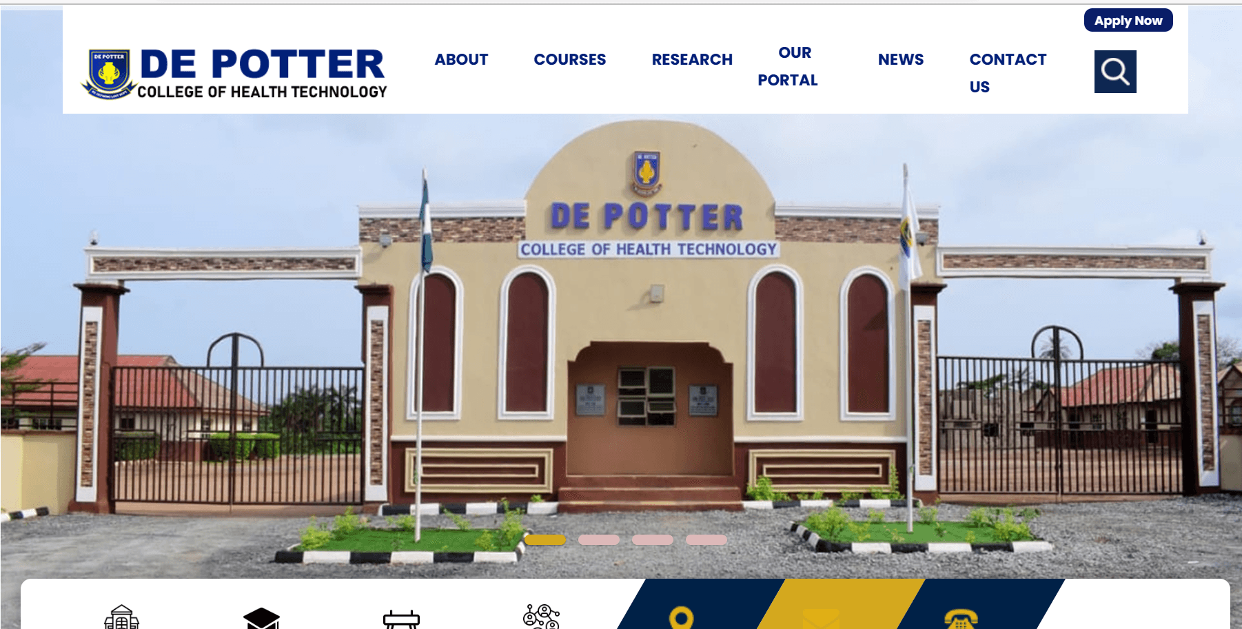 Screenshot of De Potter College of Health Technology